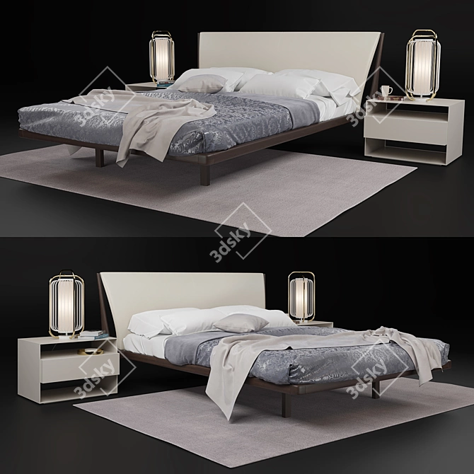 Italian Nelson Bed: Elegant and Modern 3D model image 1