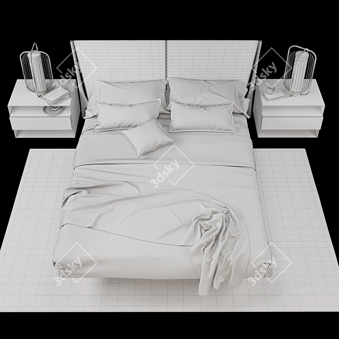 Italian Nelson Bed: Elegant and Modern 3D model image 3