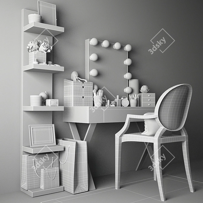 Sleek Vanity Table: High-Resolution Texture, Easy Setup 3D model image 3