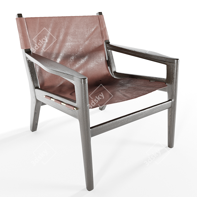 Brazilian-inspired Leather Sling Chair 3D model image 1