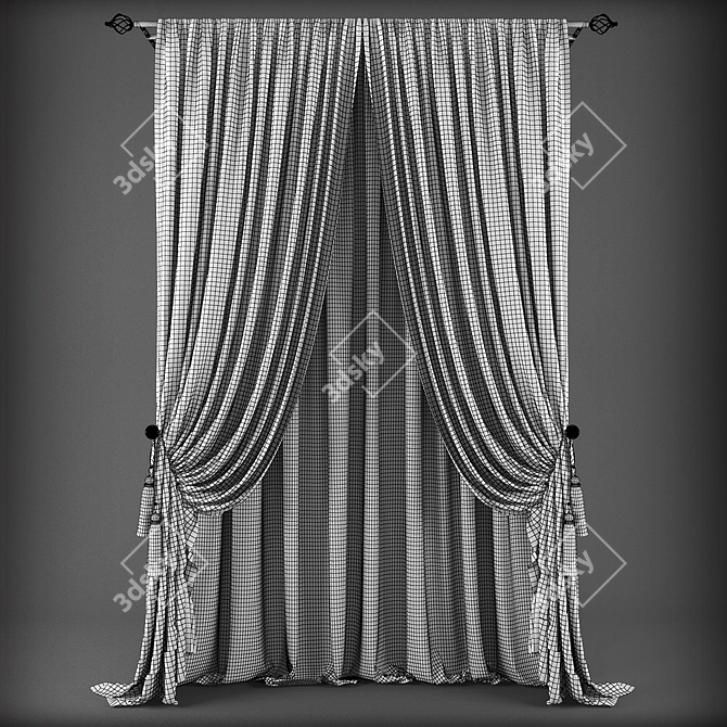 Classic Style Curtains 3D model image 2