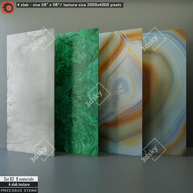 Luxury Stone Slab Set 3D model image 1