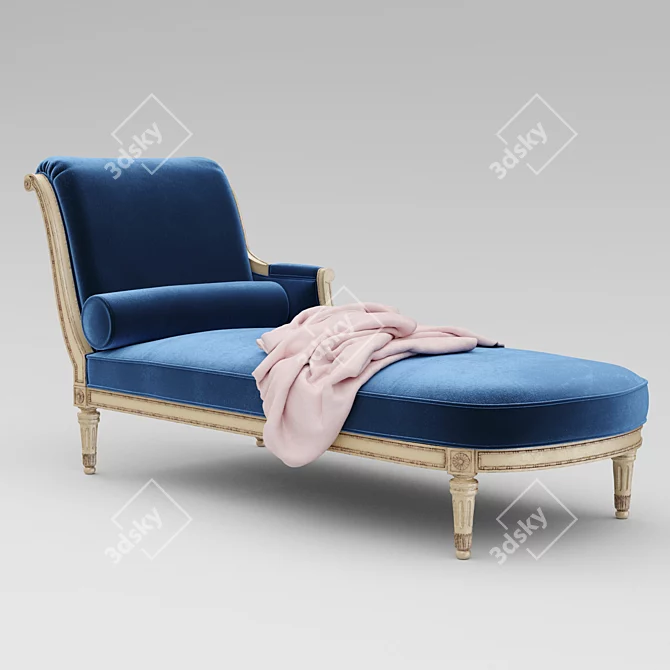 Regal Louis XVI Style Couch 3D model image 1
