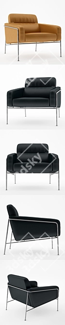 Fritz Hansen 3300 Easy Chair: Modern Elegance at Home 3D model image 2