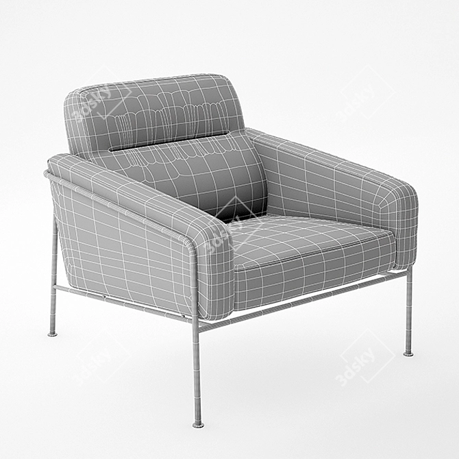 Fritz Hansen 3300 Easy Chair: Modern Elegance at Home 3D model image 3