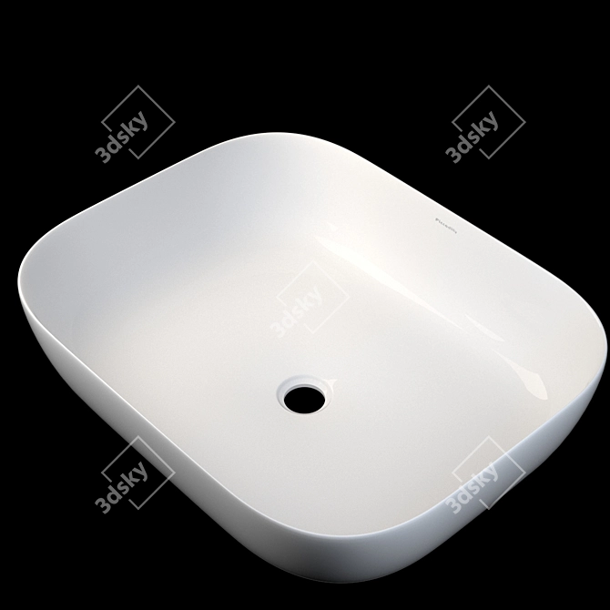 Elegant Ceramic Wash Basin 3D model image 1