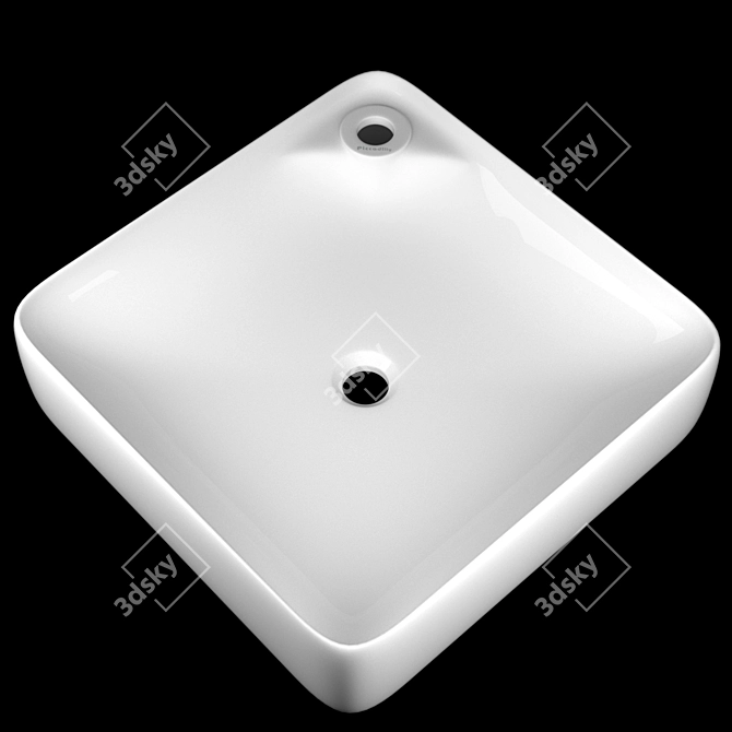 Elegant Porcelain Wash Basin 3D model image 1