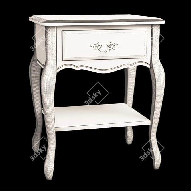 Classic Cavio Bedside Cabinet 3D model image 2