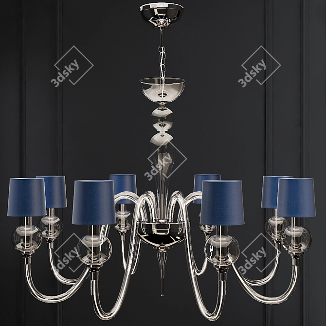 Venetian Glass Ball Chandelier 3D model image 1