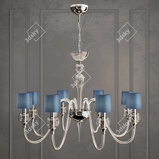 Venetian Glass Ball Chandelier 3D model image 2