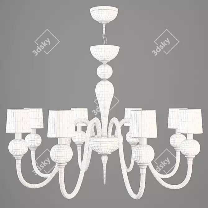 Venetian Glass Ball Chandelier 3D model image 3