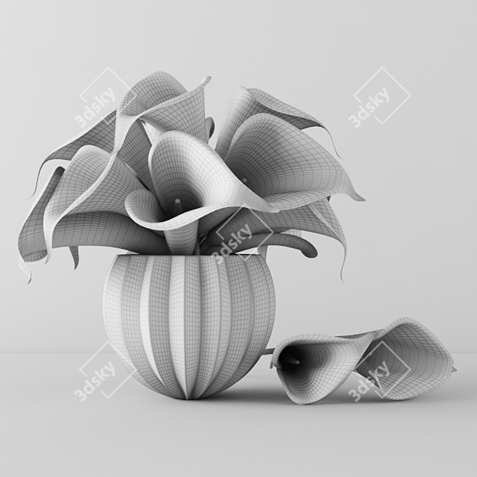 Elegant Lily Flower 3D Model 3D model image 2