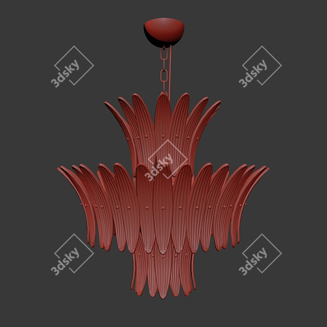 Elegant Palmette Chandelier: Barovier & Toso 3D model image 3