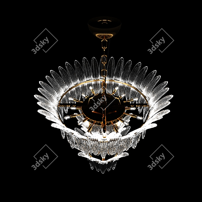 Luxury Barovier & Toso Palamette Chandelier 3D model image 2