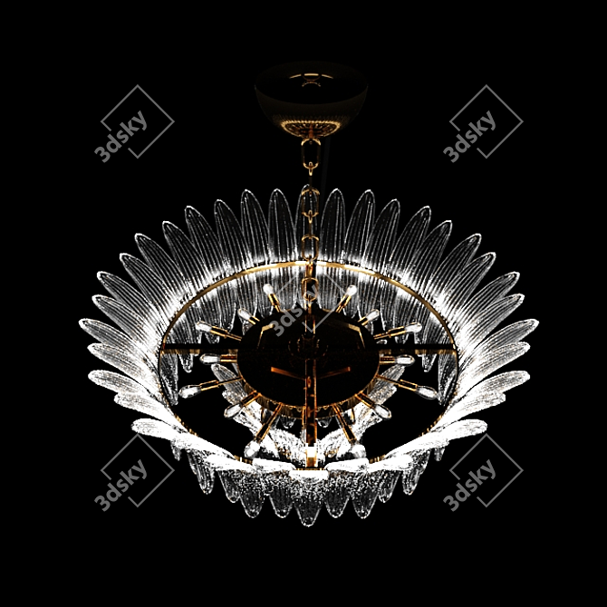 Elegant Palamette Chandelier 3D model image 2