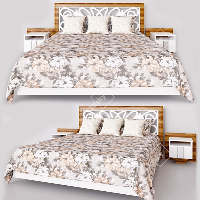 Lotus Collection: Elegant and Serene Bedroom 3D model image 1