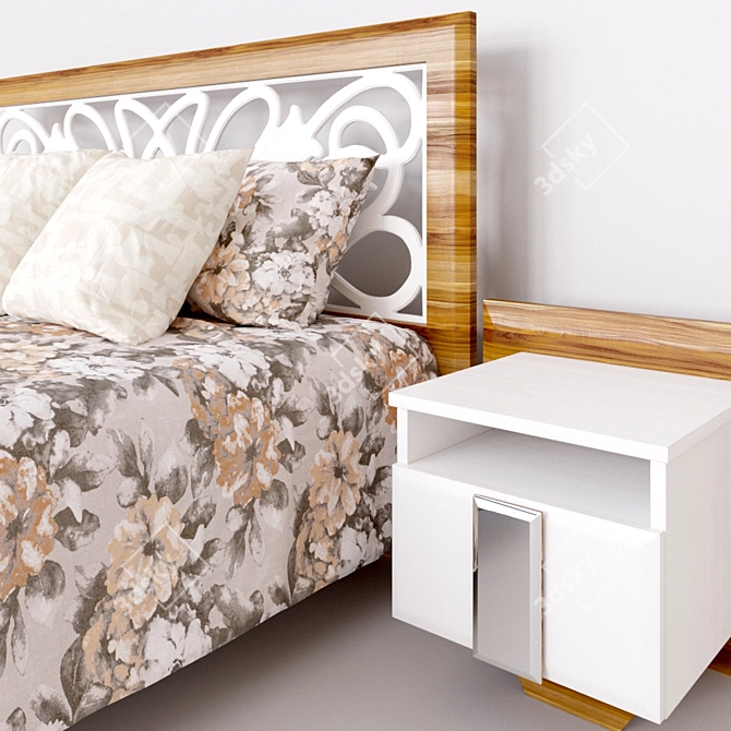 Lotus Collection: Elegant and Serene Bedroom 3D model image 2