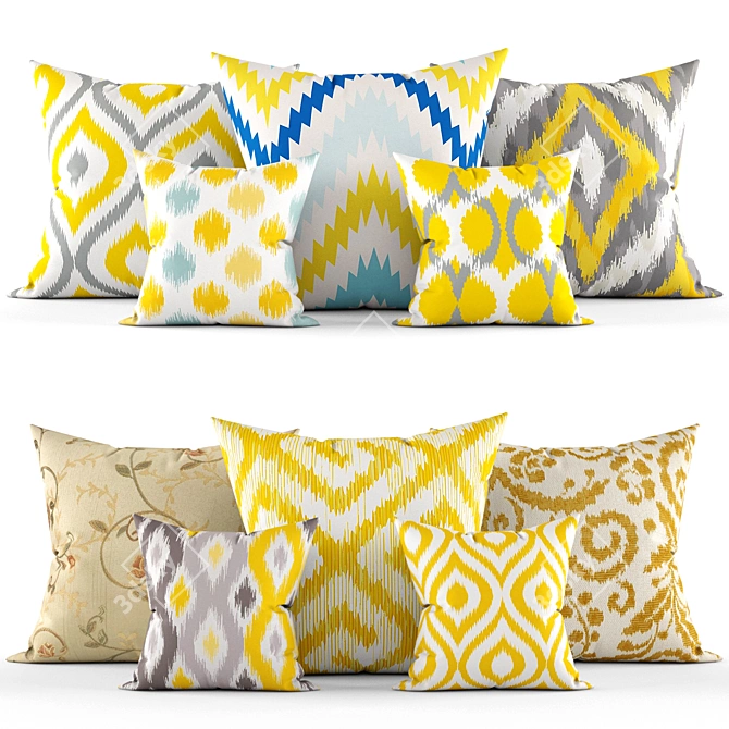 Elegant Cushion Collection 3D model image 1