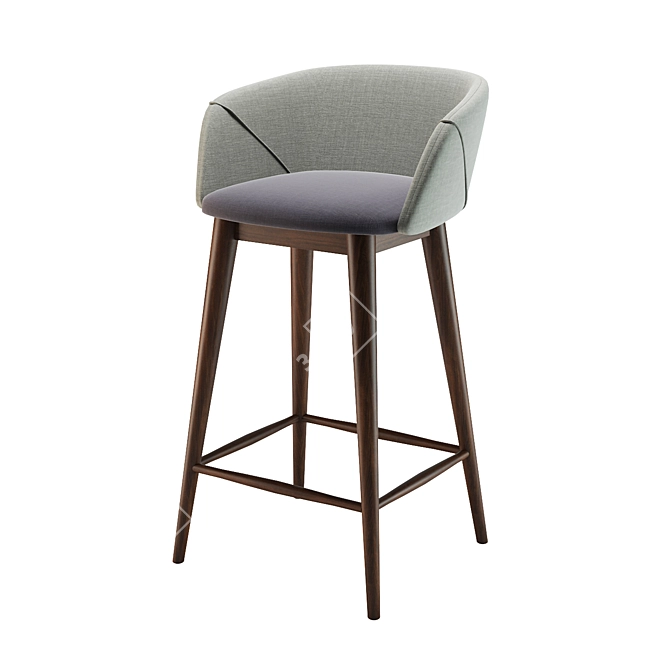 Lule Stylish Stool: Height 94cm, Width 56cm 3D model image 1