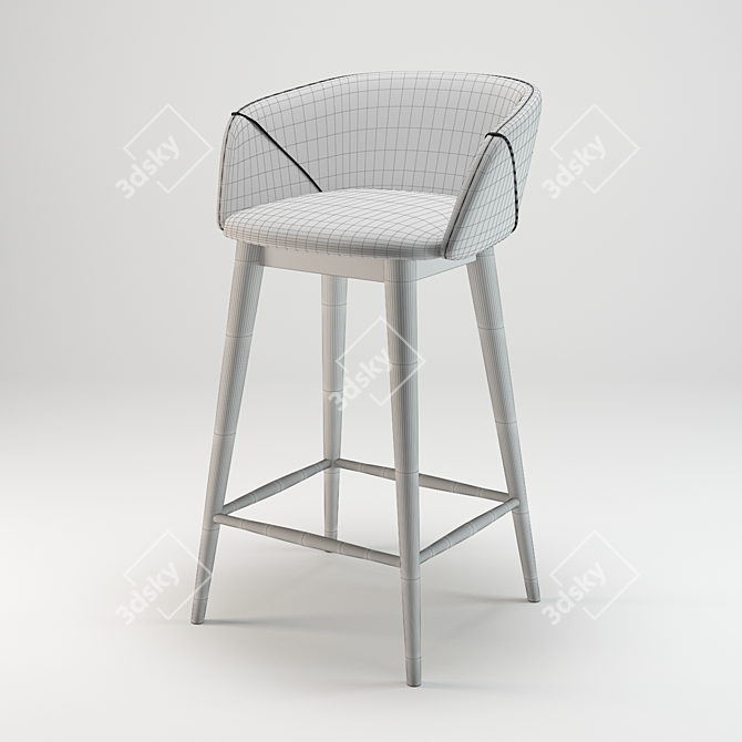 Lule Stylish Stool: Height 94cm, Width 56cm 3D model image 2