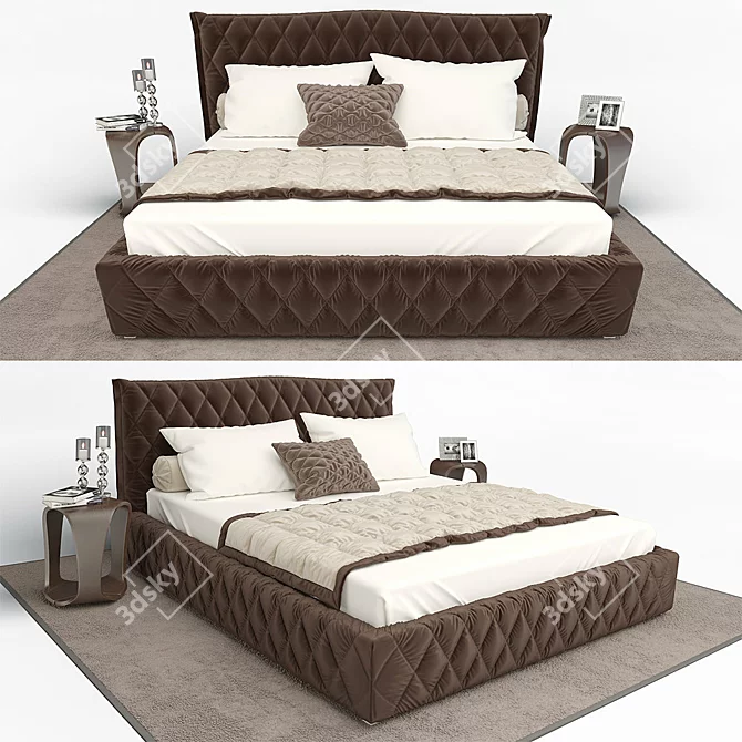 Notting Hill Cinova Bed & Infinity Design Table 3D model image 1