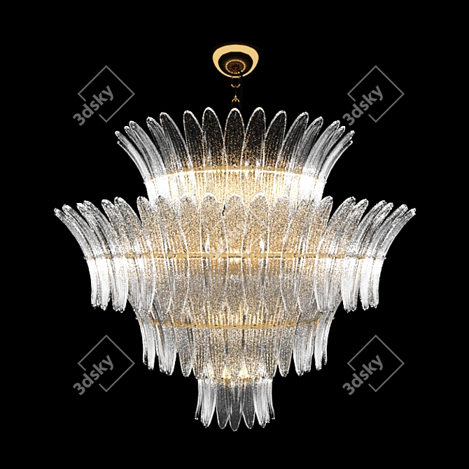 Elegant Palmette Chandelier 3D model image 1