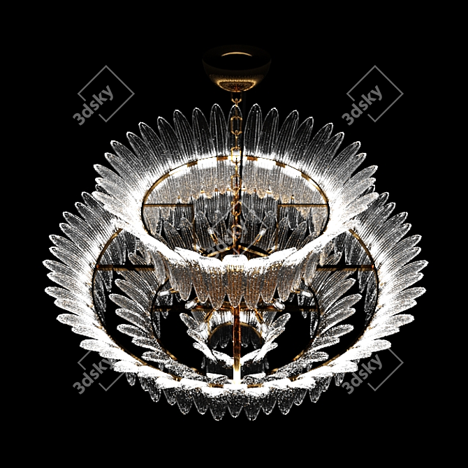 Elegant Palmette Chandelier 3D model image 2