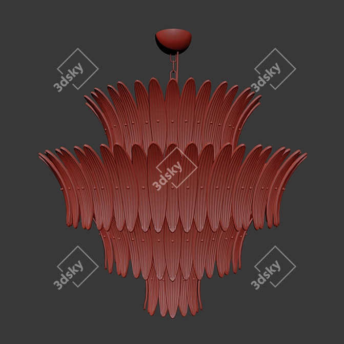 Elegant Palmette Chandelier 3D model image 3