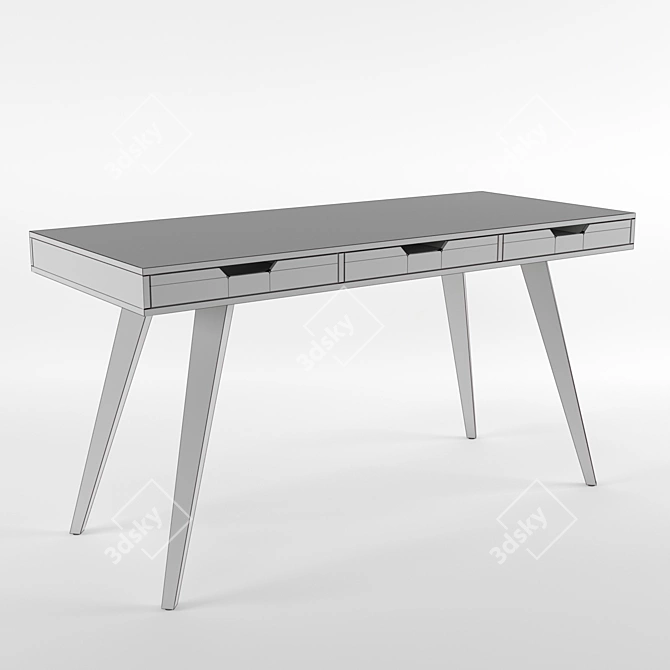 Scandi Retro Writing Table 3D model image 3