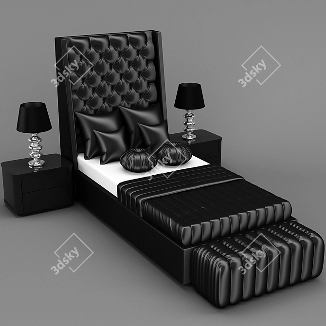 Vâris Bende Bed: Chic and Functional 3D model image 1