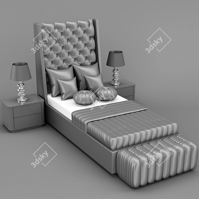 Vâris Bende Bed: Chic and Functional 3D model image 2