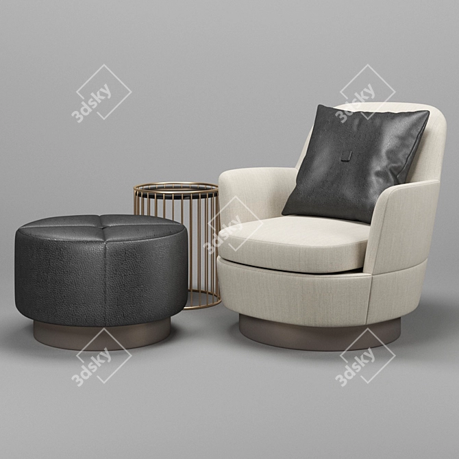 Modern High Armchair: Minotti Jacques 3D model image 1