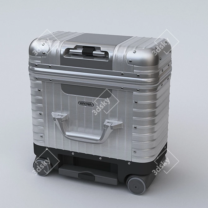 Sleek Aluminum Travel Bag 3D model image 1