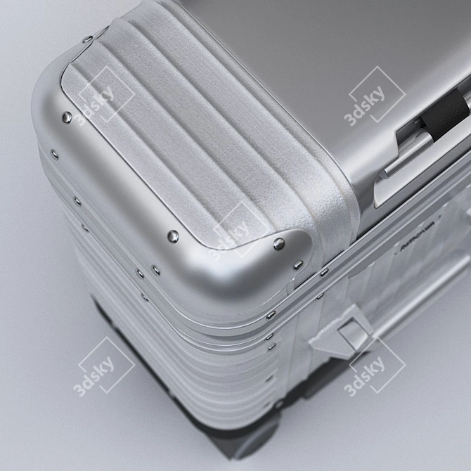 Sleek Aluminum Travel Bag 3D model image 2