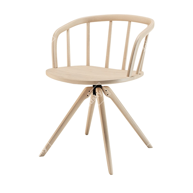 Modern Ash Wood Armchair 3D model image 1