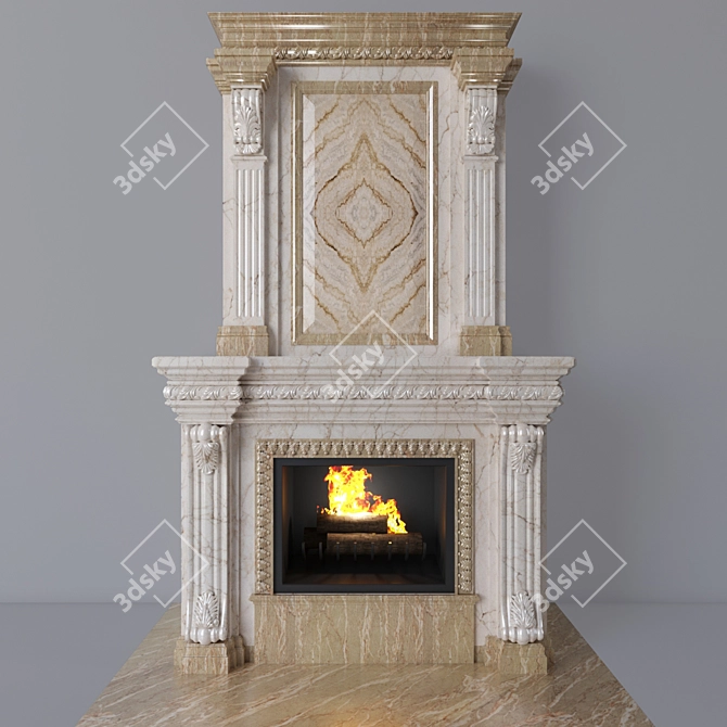 Masterpiece Classic Fireplace 3D model image 1
