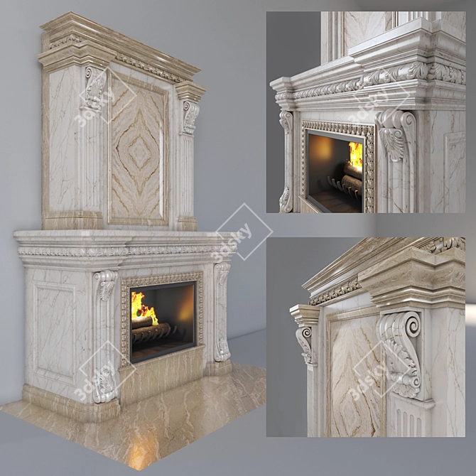 Masterpiece Classic Fireplace 3D model image 2