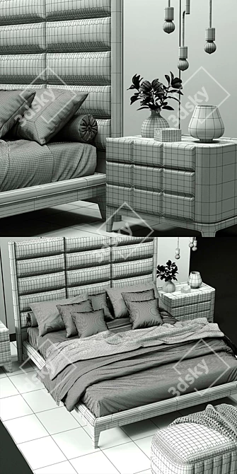Dall'Agnese DAMA Bed: Elegant and Versatile 3D model image 3