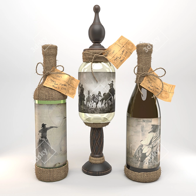 Artistic Bottle Set 3D model image 1