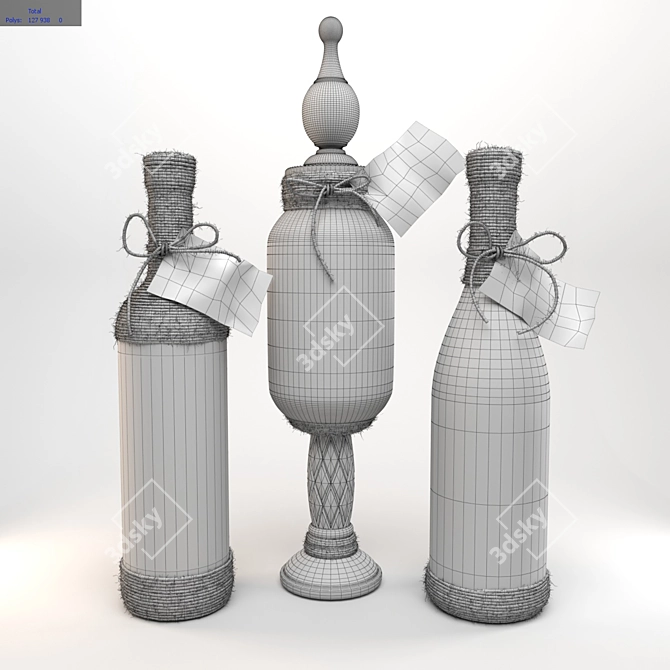 Artistic Bottle Set 3D model image 2