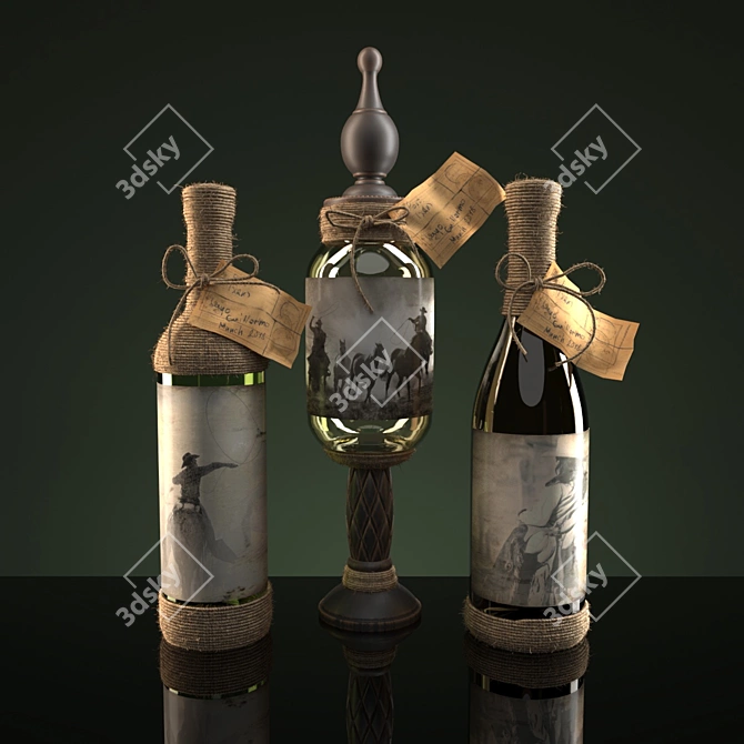 Artistic Bottle Set 3D model image 3