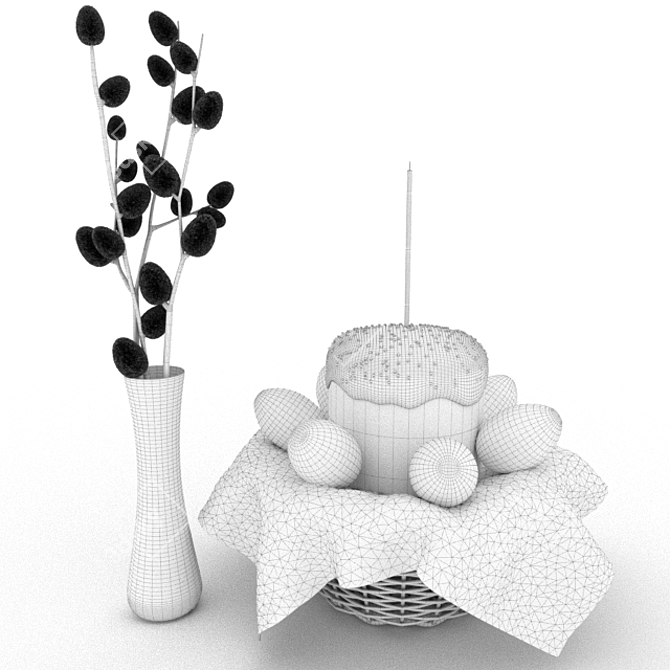 Easter Willow Vase 3D model image 3