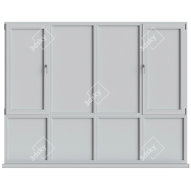 Durable Aluminum Windows 3D model image 3