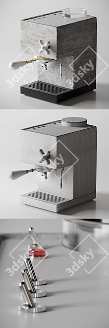 AnZa Espresso Machine: Industrial Elegance 3D model image 3