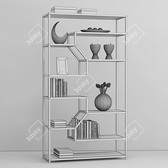 Acme Lecanga Clear Glass Shelving 3D model image 2