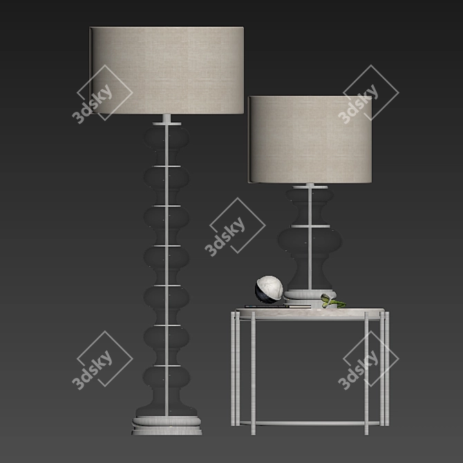 Jasmine Glass Lamp: Vintage Elegance for Every Room! 3D model image 2