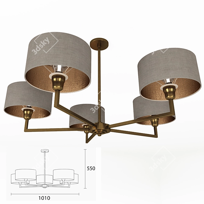 Elegant Holt Pendant Chandelier 3D model image 1