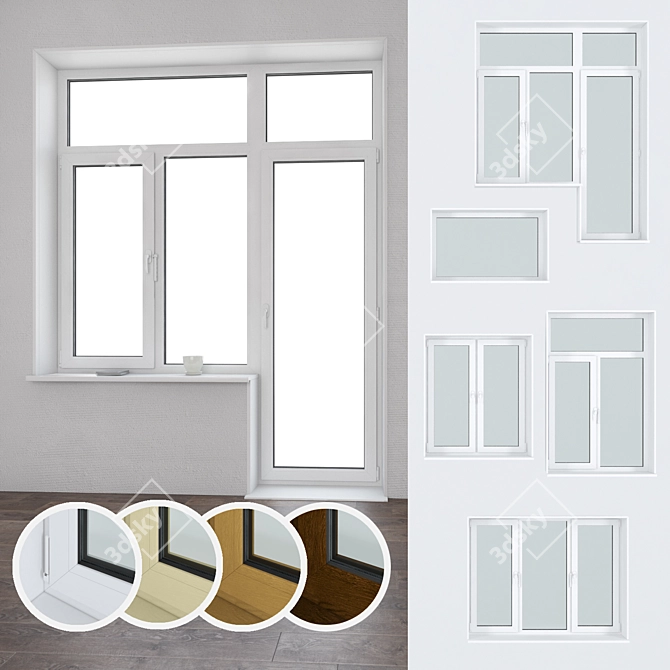 Sleek Plastic Windows: Detailed Design 3D model image 1