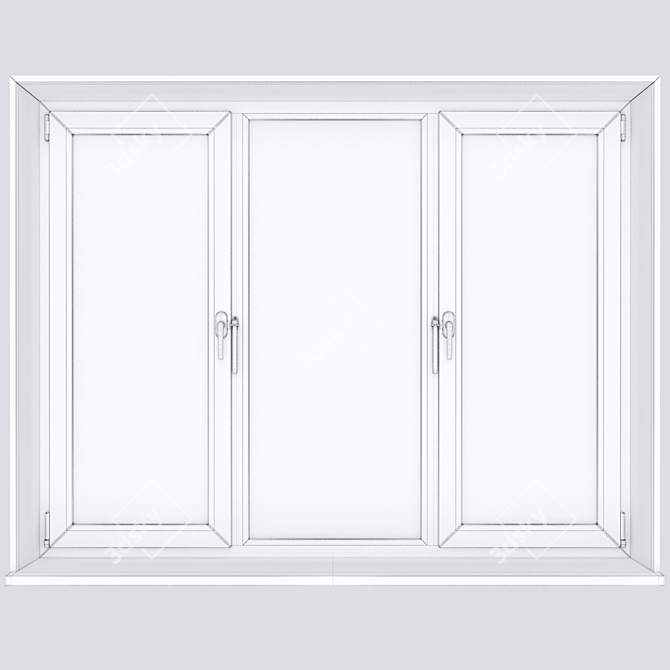 Sleek Plastic Windows: Detailed Design 3D model image 2