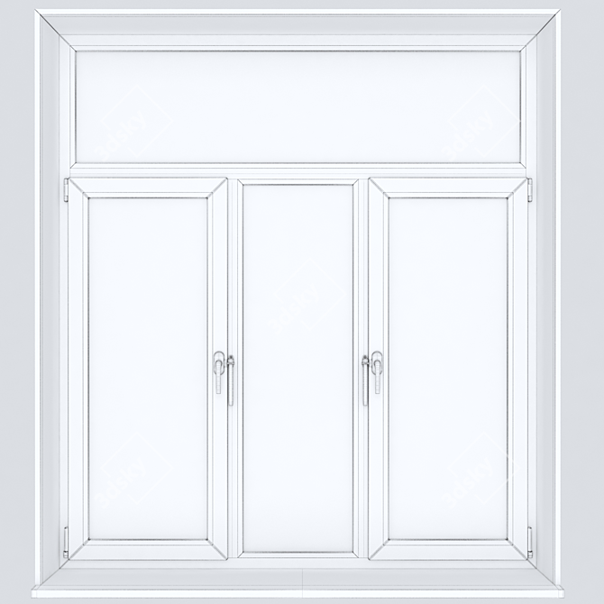 Premium Quality Plastic Windows: Exquisite Detailing 3D model image 2